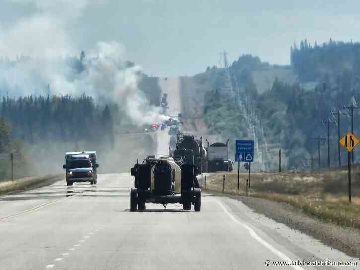 Hwy 40 accident: A semi-truck and grader collide, minor injuries reported