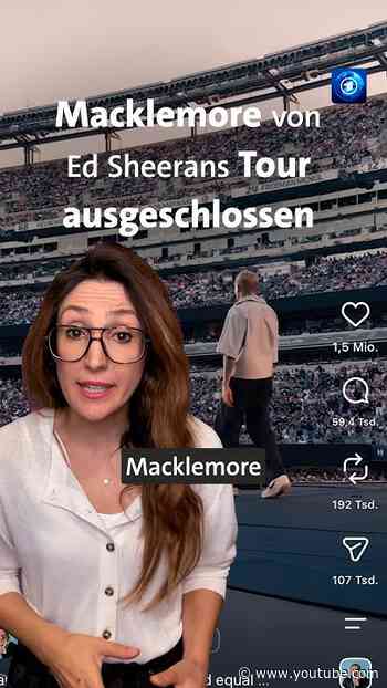 Macklemore von Ed Sheerans Tour ausgeschlossen  #tagesschau  #nachrichten #edsheeran #macklemore