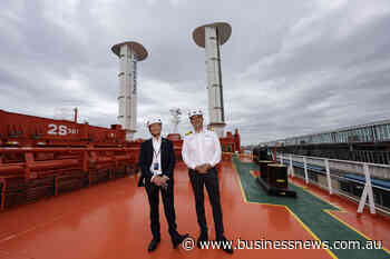 Norwegian shipping firm Klaveness unveils wind-assisted bulk carrier at Fremantle