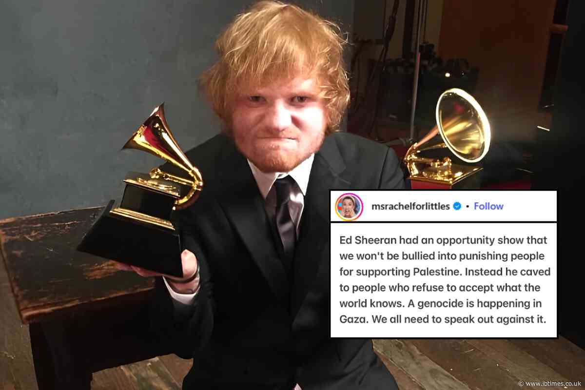 Ed Sheeran Championed Ukraine but Macklemore Says He 'Doesn't Take Sides' on Palestine, Ms Rachel Says He 'Caved'