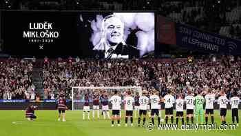 West Ham honour club legend Ludek Miklosko ahead of Carabao Cup tie following his death aged 64 after a long battle with cancer