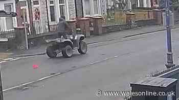 Quad bike rider runs over dogs after mounting pavement in Caerphilly