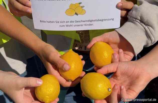 POL-DN: "Zu schnell fahren macht uns sauer!" - Viertklässler unterstützen Geschwindigkeitskontrollen in Merzenich