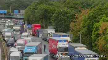M56 closed live updates after crash involving lorry, flatbed truck and three cars