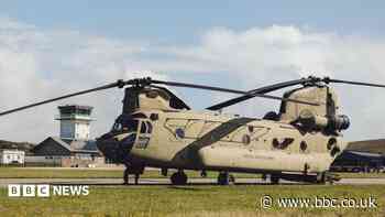 US Chinooks stop off at one of UK's tiniest airports