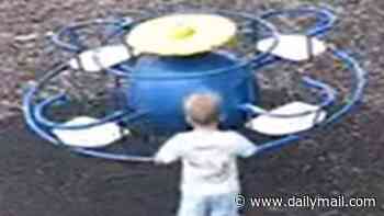 The last sighting of missing Noah: CCTV shows non-verbal, partially deaf three-year-old in playground as police divers search lake