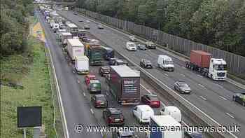 M62 traffic RECAP as all traffic STOPPED eastbound near Eccles interchange