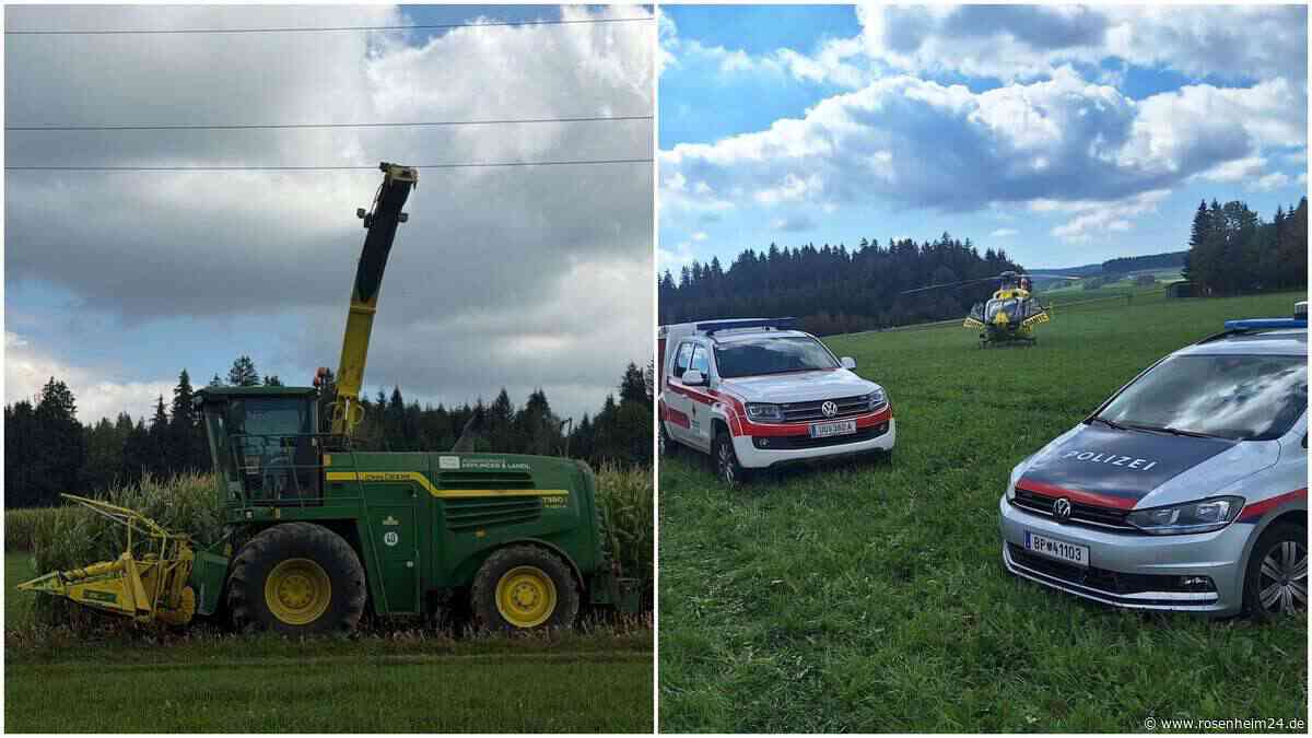 Dramatischer Arbeitsunfall: Maishäcksler fährt in Stromleitung – Mann (31) schwerst verletzt