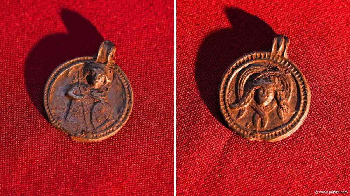 Medieval Russian talisman depicts Christian warrior saint and Medusa