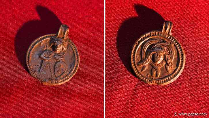 Medieval Russian talisman depicts Christian warrior saint and Medusa