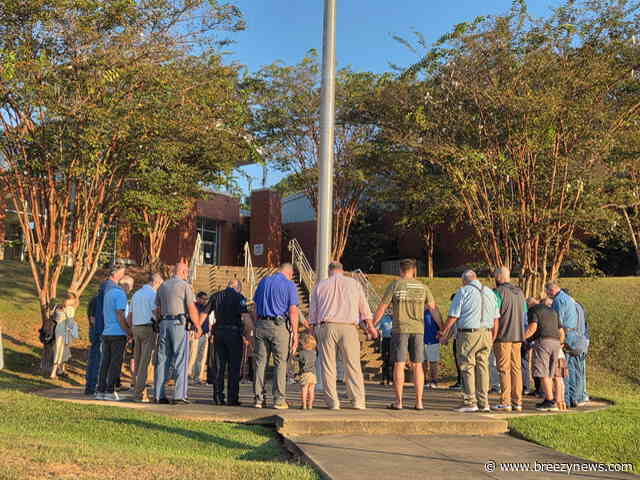 Photo: Morning prayer at Ethel High School: area pastors launch rotating campus prayer group