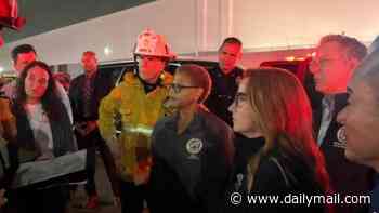 Mayor Karen Bass faces fierce backlash for 'poor taste' photo op at scene of LA news helicopter crash that killed 3