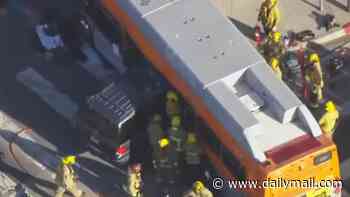 Woman is arrested for MURDER for causing deadly LA bus collision that NBC journalist was reporting on when her helicopter crashed