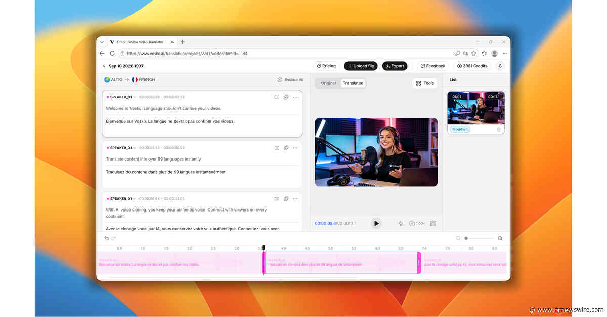 Vosko AI Launches Video Localization Platform for Scalable Global Content Production