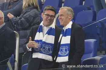 Andy Burnham joined by Canadian Prime Minister Mark Carney at Everton match