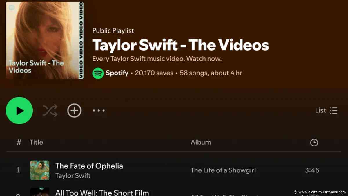 Now You Can Watch Taylor Swift’s Full Music Video Catalog on Spotify