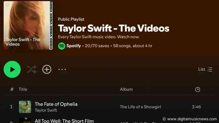 Now You Can Watch Taylor Swift’s Full Music Video Catalog on Spotify