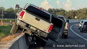 Truck driver gives ridiculous reason he accidentally veered off highway and crashed his truck