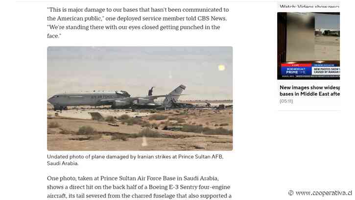Cadena CBS reveló daños por ataques iraníes en bases militares de EE.UU.
