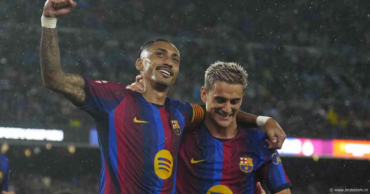 Hattrick Raphinha en wereldgoal Cancelo: doelpuntenmachine Barcelona blijft foutloos