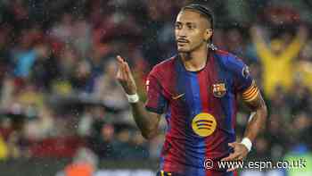 Raphinha bags hat trick as Barcelona score 7 to set record start