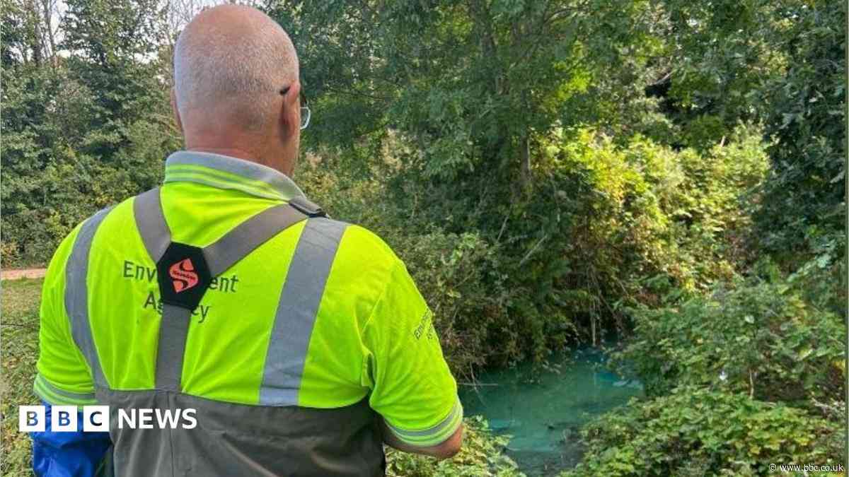 No bathing warning after water in brook turns blue