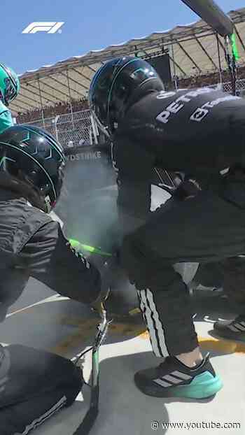 Fastest stop of the day in Madrid 🔥 Brilliant work from George and the Team! 👏 #mercedesf1 #f1