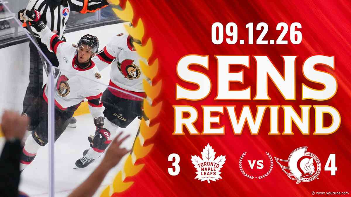 Cover's OT Winner Propels Sens Past Leafs