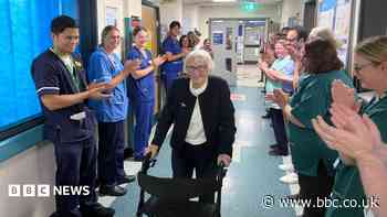 Hospital staff cheer for 97-year-old wing walker