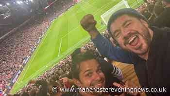 Coronation Street stars beaming as they're seen during Manchester United defeat at Old Trafford