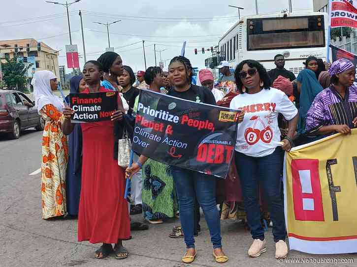 Photos: “Stop giving loans to Nigeria”, ActionAid, others protest Nigeria’s rising debt, borrowing