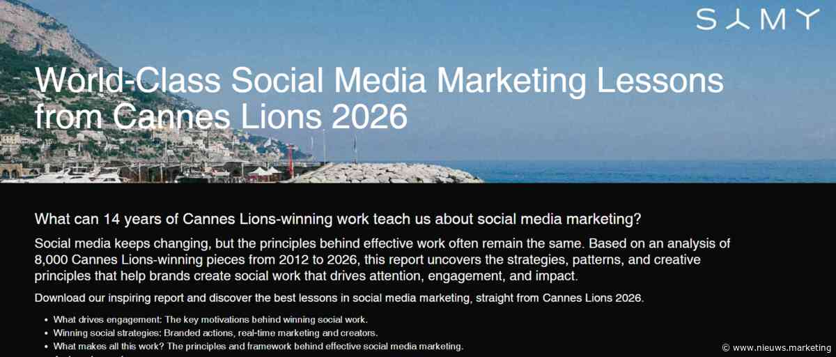 Nieuw rapport: 93% van de winnende Cannes Lions-inzendingen in 2026 zette sociale media in als essentieel onderdeel