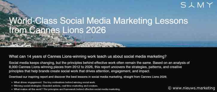 Nieuw rapport: 93% van de winnende Cannes Lions-inzendingen in 2026 zette sociale media in als essentieel onderdeel