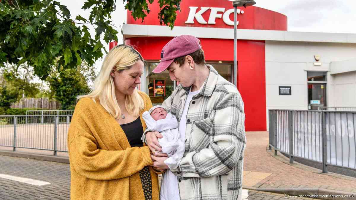 Couple pulled into KFC car park and within moments they had a newborn son