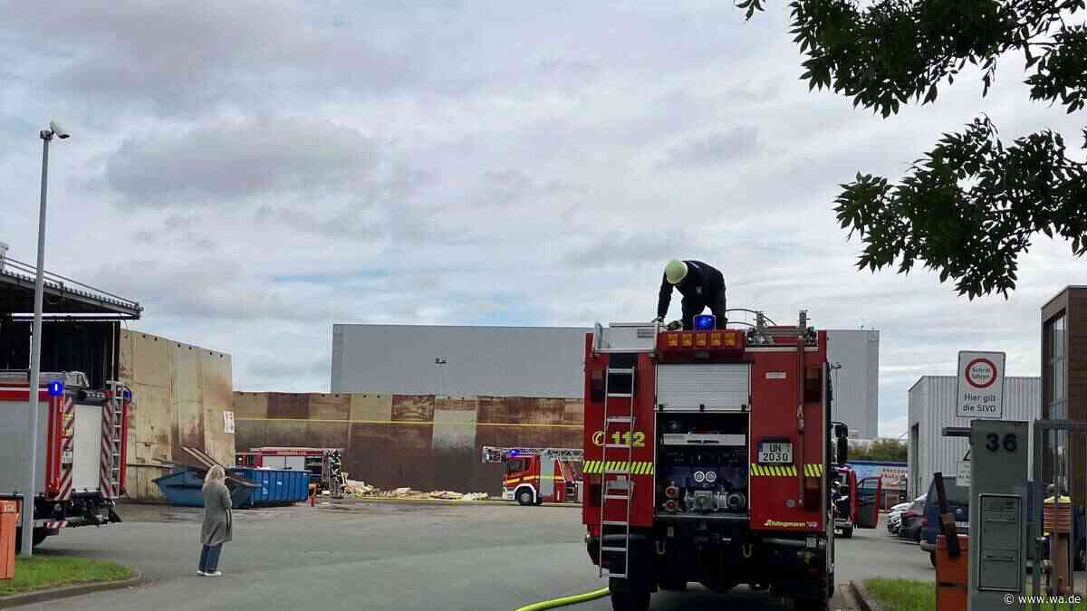 Feuer breitet sich auf Förderband aus: Drei Verletzte bei Holzrecyclingfirma