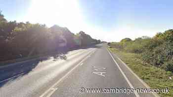 Van fire closes busy Cambridge A-road