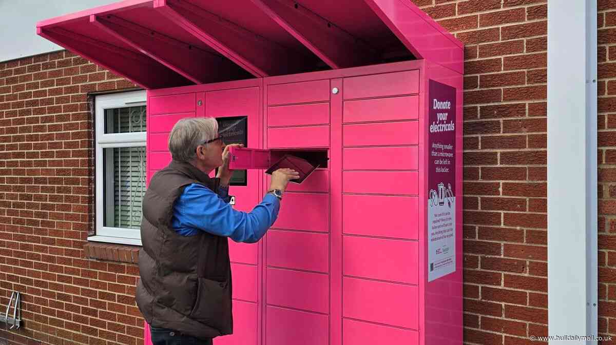 Pink lockers are popping up around Hull as part of electrical recycling pilot project