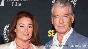 Keely Shaye Brosnan's legs steal the show in sheer lace mini-dress in new photos with Pierce and model sons