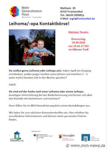 Frankenthal – Mehrgenerationenhaus Frankenthal Leihoma/-opa Kontaktbörse
