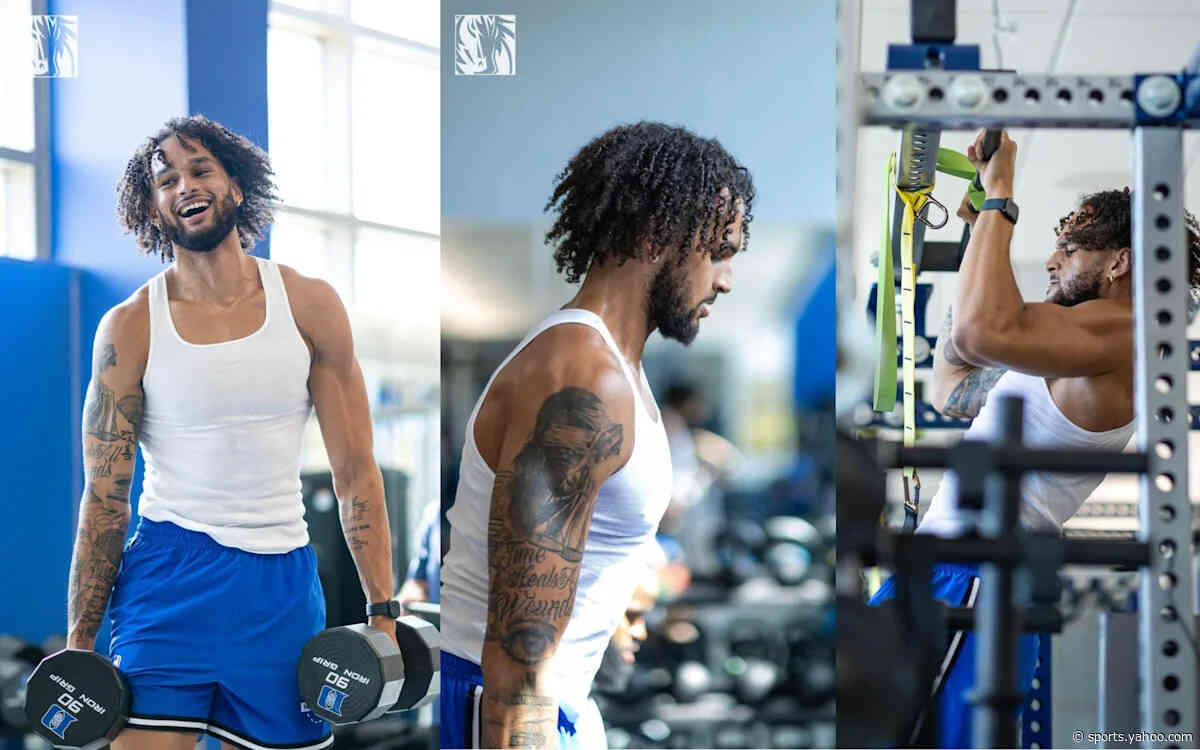 Searching for any optimism in photos of Dereck Lively II working out with Irving, Flagg at Duke