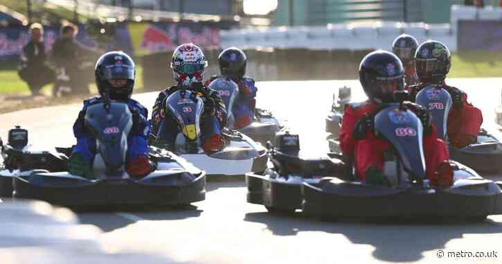 Max Verstappen races 100 go-karters from last place – and wins