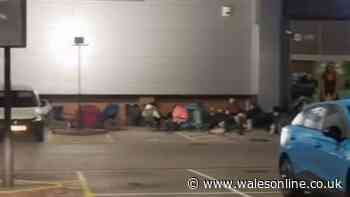 Shoppers in tents queue outside Swansea toyshop overnight as fans flock to stores