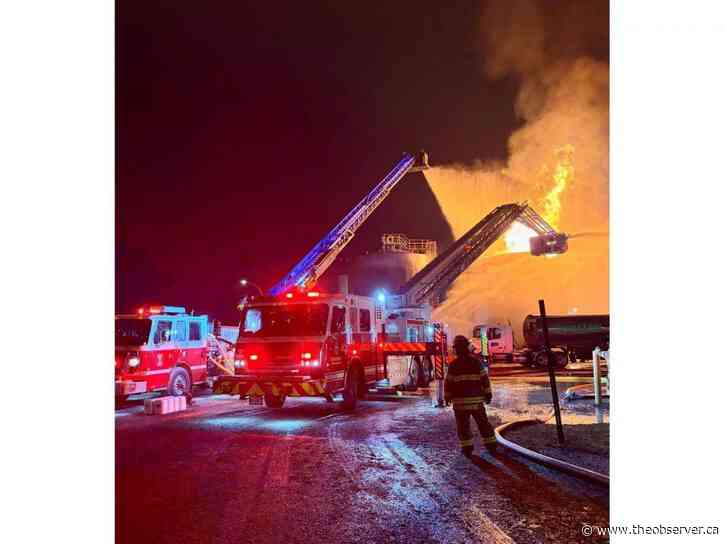 Sarnia-area firefighters and equipment help fight Chatham Ethanol plant fire