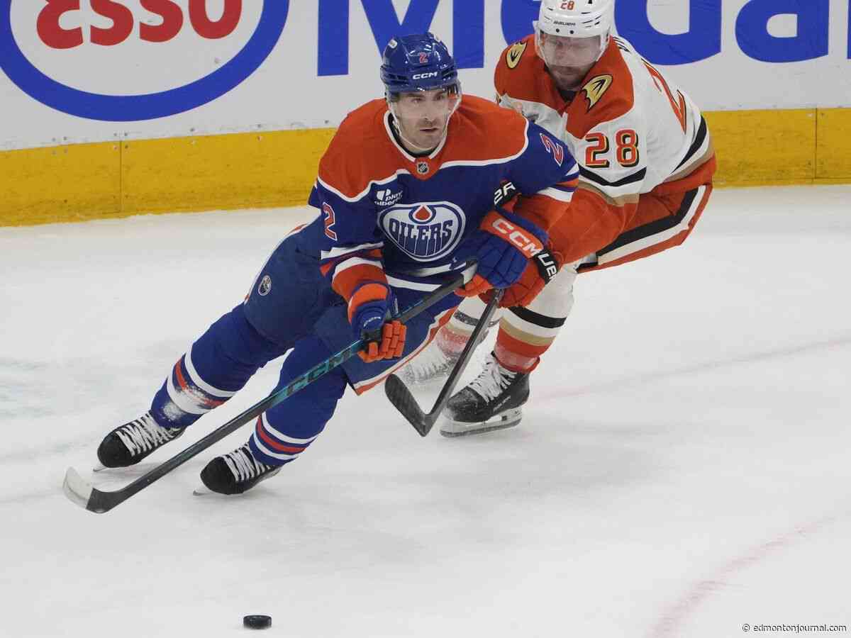 Training camp surprise: New Oilers d-man paired with Bouchard for first on-ice session