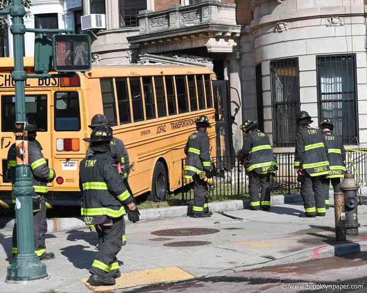 School bus smashes into Crown Heights apartment building, displacing 26 people