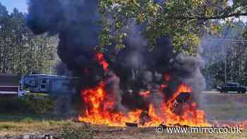 Michigan plane crash live: Aircraft bursts into flames in Grand Traverse County