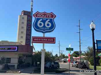 First of four Oklahoma City Route 66 markers in place Thursday morning