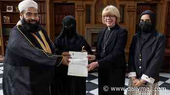 Muslim cleric given award by Archbishop called the butchers of October 7 'freedom fighters', said suicide attacks against Nato troops were 'lawful' - and that men could take four wives at once without permission