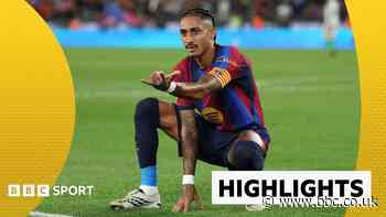 Raphinha hat-trick as Barcelona hit seven past Racing Santander
