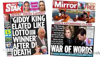 The Papers: 'Giddy King' and 'war of words' over Earl Spencer book